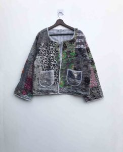 เสื้อแจ็คเก็ตปักลายดอกไม้แฮนด์เมดสไตล์ญี่ปุ่นสำหรับผู้หญิง เสื้อโค้ทฤดูหนาวผ้าฝ้าย เสื้อแจ็คเก็ตคันธา เสื้อแจ็คเก็ตคันธาแบบสั้น - Product Image 1