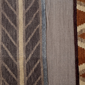 Tapis en laine à rayures géométriques marron gris rouille, écologique, antidérapant, tufté à la main, à poils épais, d'inspiration ethnique moderne, à motif losanges pour - Product Image 4