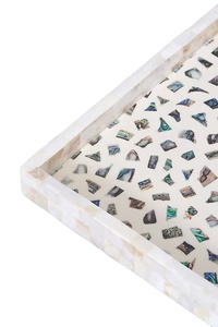 Elegante bandeja de incrustaciones de fregona hecha a mano, solución de servicio elegante para cocina, sala de estar y decoración de mesa de comedor de Hotel - Product Image 2