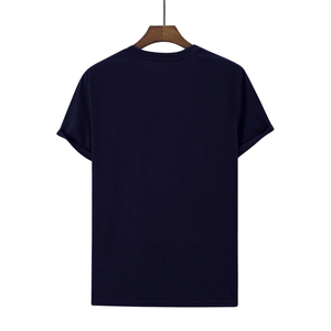 Camiseta de Algodón para Hombre, Color Azul Marino y Verde Esmeralda, Diseño Geométrico con Bloques de Color, Cuello Redondo, Manga Corta, Estilo Casual, Deportivo, para Uso Diario en Verano - Product Image 2
