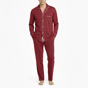 Lightweight Men's Night Wear <b>Suit</b>-Stylish Casual Loungewear Soft Touch 100% Silk Breathable Home Use - Product Image 1