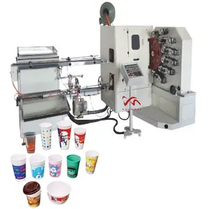 Mesin cetak layar Offset 4 warna bekas untuk cangkir plastik