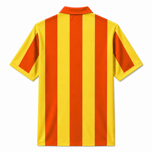 Camiseta de fútbol personalizada de la hermandad NSPDK, manga corta, logotipo en la parte delantera, camisa de poliéster a rayas azul y dorado para mujer - Product Image 3
