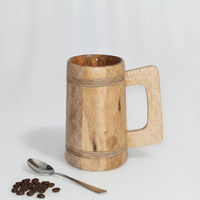 Mug à bière en teck artisanal de haute qualité, capacité 1L, style classique