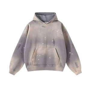 Hoodie Sun Faded Ink Splatter Graphic Print Street Wear Winter Sun Faded 100% Cotton Winter <b>men's</b> hoodies - Product Image 6