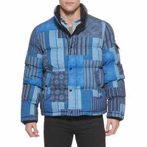 Veste coupe-vent matelassée à double fermeture éclair contrastée personnalisée pour l'hiver, unisexe - Product Image 1