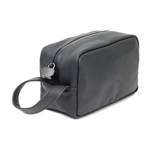 Bolsa de Aseo de Viaje Personalizada de Lona y Cuero Vintage con Cierre de Cremallera, Neceser de Maquillaje/Afeitado para Hombre, Bolsa de Cosméticos de Algodón con Logotipo Personalizable - Product Image 2