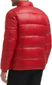 Blouson matelassé sport à capuche pour homme avec logo personnalisé, col montant, en toile imperméable de haute qualité, avec fermeture éclair et poche à lettres - Product Image 2