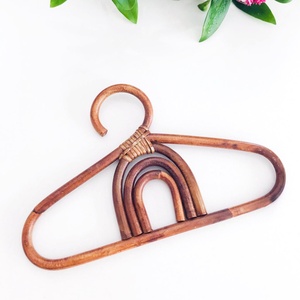 Rattan kids clothes <b>hanger</b> great quality natural wooden cane <b>hangers</b> manufacturer direct cost - Product Image 1
