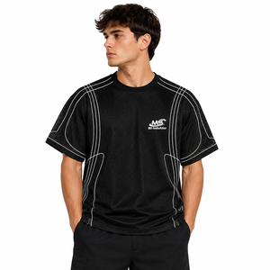 T-shirts pour hommes 2026 personnalisés coupe classique en maille légère 220g, formels, unis, été, marque privée, fournisseur en gros - Product Image 2