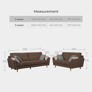 Sofá Minimalista de 1, 2 y 3 Plazas con Estructura de Madera Maciza y Tapicería de Tela, con Asiento de Espuma de Alta Densidad y Resorte en Zig-Zag para el Hogar, Hotel o Sala de Estar - Product Image 3