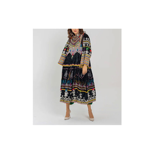 Vestido afgano para mujer, de manga larga, hecho a mano, tradicional, étnico, maxi vestido, ropa modesta de moda para uso diario. - Product Image 3