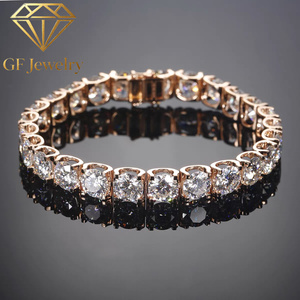 Pulsera de tenis de lujo con diamantes cultivados en laboratorio y engaste de bisel, oro rosa de 18K, joyería fina para aniversarios y ocasiones especiales - Product Image 1