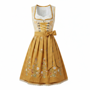 Robe Dirndl pour femmes, tissu respirant imprimé sur mesure, longueur genou, sans manches, broderie allemande, robe Dirndl pour femmes pour les événements - Product Image 1