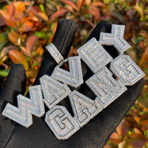 Colgantes de Lujo con Nombre Personalizado en Chapado en Oro Estilo Hip Hop, Plata S925 con Certificación IGI de Alta Calidad, Moissanita VVS, Unisex, Estilo Rapper - Product Image 6