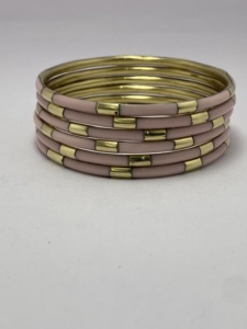 Elegant Wide Statement <b>Bangle</b> <b>Gold</b>-Plated Chunky Cuff Bracelet with Black Resin and Cracked White Marble Inlay for WomenGreat Qu - Product Image 2