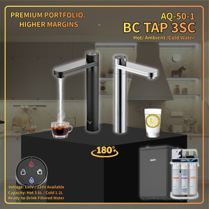 Dispensador de agua fría y caliente AQUATEK BC TAP 3SC de acero inoxidable 316L, comercial, ecológico, con sistema de ósmosis inversa AQ-50-1 para instalar bajo el fregadero. - Product Image 1