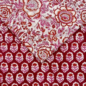 Block Print Cotton Cambric 60X60 Running Fabric Traditional Jaipuri Print Cotton Fabric - Product Image 1