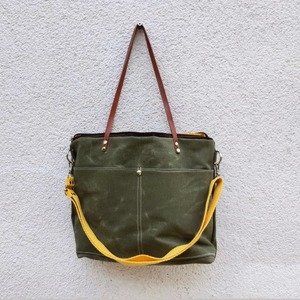 Leather <b>Canvas</b> <b>Tote</b> Bag Vintage <b>Canvas</b> Shoulder Handbag Travel Work Shopping Large Capacity Open Embroidery LCTB-0091 - Product Image 3