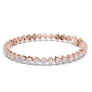 Pulsera de tenis clásica con diamantes cultivados en laboratorio, corte redondo, engastada en oro rosa de 18 quilates, para uso diario en la oficina, bodas y compromisos, para mujer. - Product Image 1