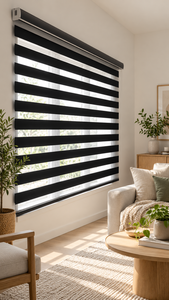 WINHOME Série Motorolize Stores Zébrés Motorisés Télécommandés pour Fenêtres – Importateurs de Traitements de Fenêtres pour Chambre et Salon – Personnalisation OEM - Product Image 1
