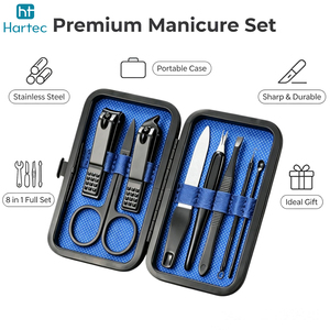 Professional Stainless Steel Manicure and Pedicure Set Custom Logo Top Product 8 Piece Complete Family Grooming Kit - Product Image 4