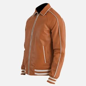 Chaqueta de Cuero Alpha Phi Personalizable para Hombre 2026 |   Chaqueta Bordada de la Fraternidad Alpha | Chaqueta Bordada de Fraternidad, Chaqueta Bomber - Product Image 3