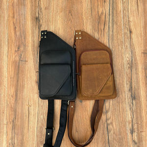 Unisex Vintage Genuine Leather Crossbody <b>Bag</b> Crunch Leather <b>Shoulder</b> Sling <b>Bag</b> Leather Chest <b>Bag</b> for Hiking and Travel - Product Image 5