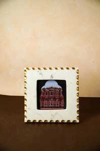 Cadre photo carré en marbre et métal personnalisé, réglable, fait main, pour mariage et décoration intérieure - Product Image 6