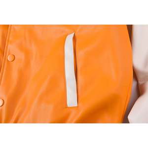 Blouson universitaire en cuir pour homme, style bomber de baseball, avec patch brodé, poignets et ourlet côtelés, streetwear, veste d'hiver - Product Image 6