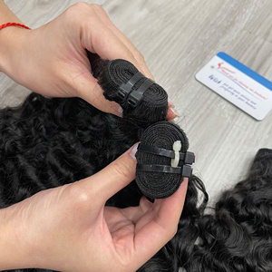 Últimas ofertas de venta: Cabello humano vietnamita negro rizado birmano en trama, puntas gruesas, sin caída ni enredos. - Product Image 2