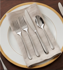 Ensemble de couverts minimalistes en acier inoxydable, finition miroir, passe au lave-vaisselle, fourchette, cuillère, couteau, couverts de mariage - Product Image 3