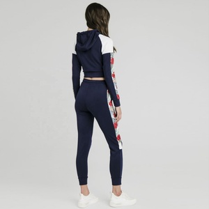 Conjunto Deportivo de Invierno para Mujer, Diseño Moderno, Informal, Tejido Sólido, Ligero, Transpirable, 100% Algodón, Sudadera con Capucha - Product Image 2