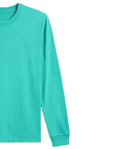 T-shirt à manches longues pour homme 100% coton, col rond, couleur unie, coupe classique, respirant, logo personnalisé, vente en gros - Product Image 3