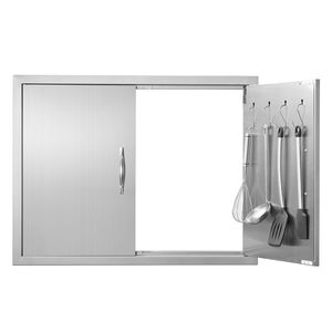 Porta di accesso BBQ a doppia parete verticale in acciaio inossidabile da incasso, 31x24 pollici, per cucina esterna e vano portaoggetti a incasso - Product Image 5