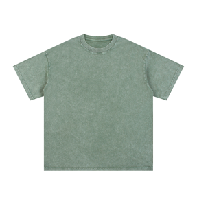 T-shirt en coton délavé surdimensionné à épaules tombantes, manches courtes, col rond, écologique, séchage rapide, respirant, style vintage décontracté – Vente en gros - Product Image 1