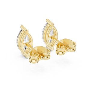 ต่างหูเพชรทรงมาร์คีส์ เพชรเลี้ยงในห้องปฏิบัติการ ทองคำแท้ 14K 18K แบบสองขา ติดเพชรเดี่ยว DEF VVS ของขวัญครบรอบสุดคลาสสิก ขายส่ง - Product Image 3