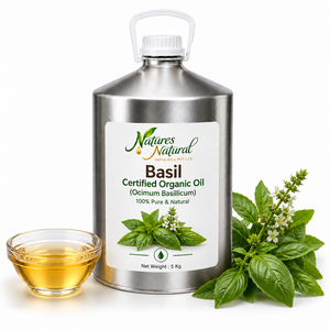Huile de basilic biologique certifiée, ingrédient botanique naturel à base de plantes pour l'aromathérapie, les cosmétiques et les soins personnels, fournisseur en gros en Inde - Product Image 3