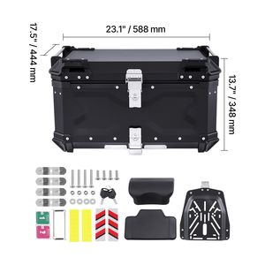 Bauletto Universale Impermeabile in Alluminio per Moto, Capacità 65L, Rivestimento in Pelle Rimovibile - Product Image 2