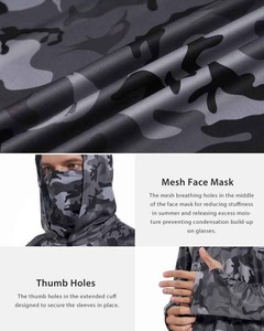 Sudadera con Capucha Unisex con Protección UV UPF 50+, Transpirable, de Secado Rápido, de Spandex/Poliéster, Manga Larga, para Pesca y Kayak - Product Image 5