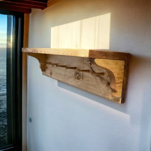 Perchero de Pared de Madera con Estantes y Ganchos - Organizador Rústico para Entrada - Product Image 4