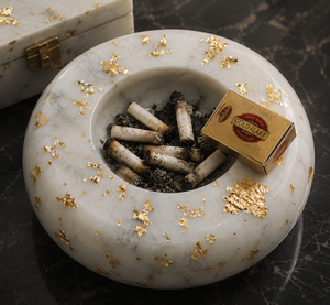 Cenicero Redondo de Mármol Blanco para Cigarrillos y Cigarros, sin Humo, Decorativo para Mesa de Oficina u Hogar - Product Image 6