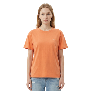Customized Graphic Orange Women's Shirts Tree Print 100% Combed Cotton Short Sleeve O-Neck Loose Fit Summer Tees Female <b>Tops</b> - Product Image 3