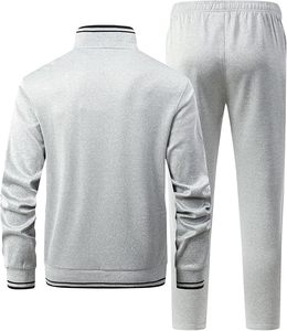 Men's 2 Pieces Athletic Tracksuit Full-Zip <b>Workout</b> Sweat suit with Active <b>Jackets</b> and Pants In Low Price - Product Image 4