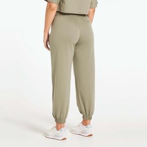 กางเกงจ็อกเกอร์ผ้าฝ้ายทรงหลวมราคาประหยัด กางเกงวอร์มผู้หญิง เอวยางยืดแบบสั่งทำได้ พร้อมแถบยางยืดที่เอวและข้อเท้า - Product Image 2