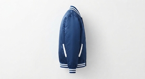 Veste bomber varsity pour homme avec logo personnalisé, imperméable, en polyester, boutonnée devant, pour l'hiver - Product Image 2