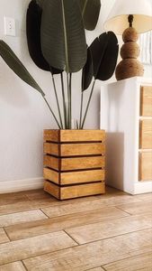 Jardinière décorative, jardinière à herbes en bois, petite jardinière de jardin, support pour plantes d'intérieur, jardinière sur pied en bois, jardinière élégante - Product Image 5