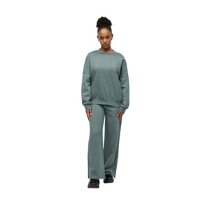 Sudadera de Cuello Redondo 100% Algodón Ecológico, Felpa, 380 GSM, Color Liso, Corte Regular, Pantalones de Dos Piezas para Mujer - Product Image 1
