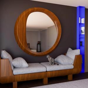 Miroir mural vertical en bois pour dressing, idéal pour la décoration de magasins de vêtements, accessoire de miroir suspendu en gros - Product Image 2