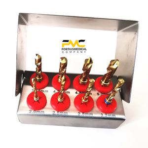 Kit de forets pour implants dentaires, ensemble de huit pièces, outils chirurgicaux avec nouvelle irrigation externe, plaqué or et porte-fraise gratuit - Product Image 6